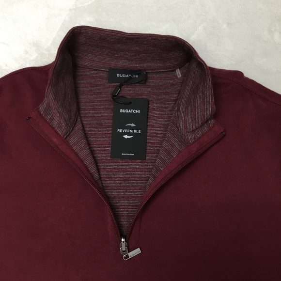 Bugatchi Maroon 1/4 Zip Pullover Size XXL - Picture 5 of 7